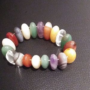 Multi color stone bracelet Jade Jasper Coral